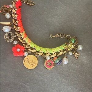 Juicy Couture Gold and Multicolor Charm Bracelet